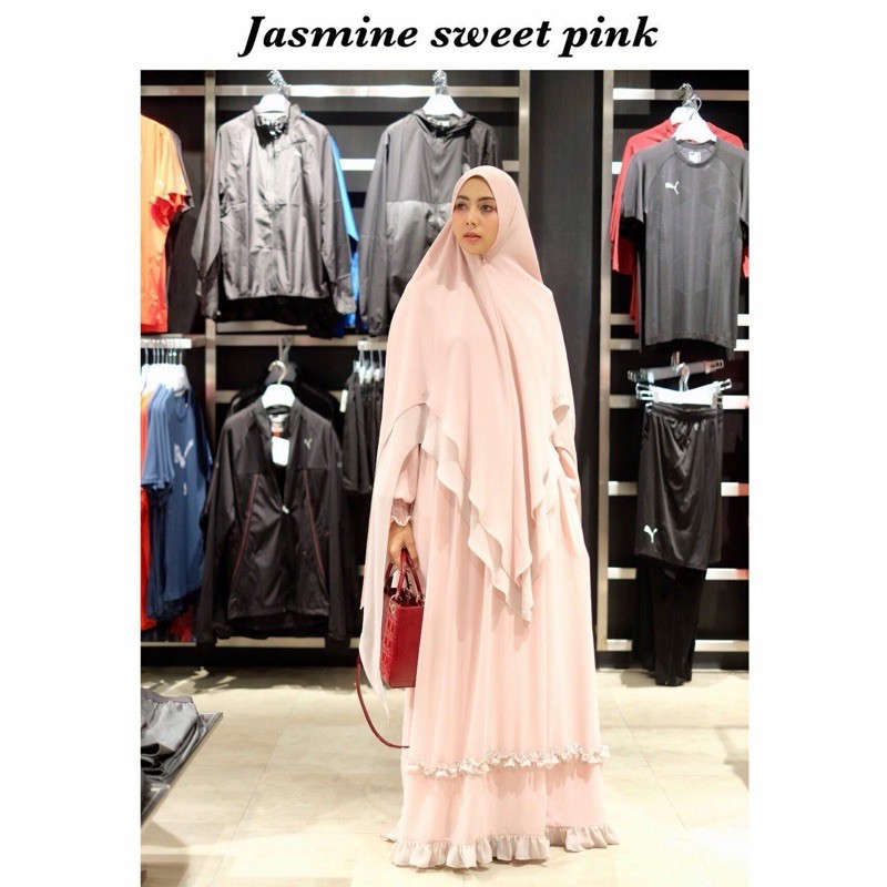 JASMINE SWEET PINK BY JAWHARA SYARI , SET SYARI, GAMIS SYARI , BAJU SYARI