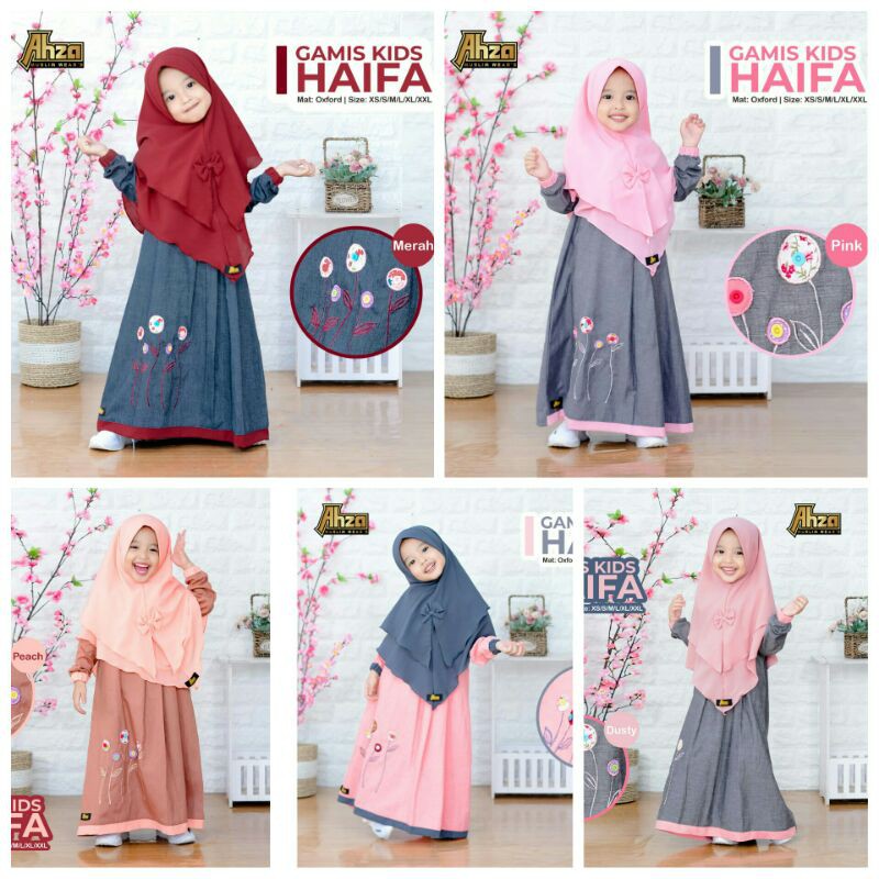 gamis anak 1-10 tahun, haifa by ahza