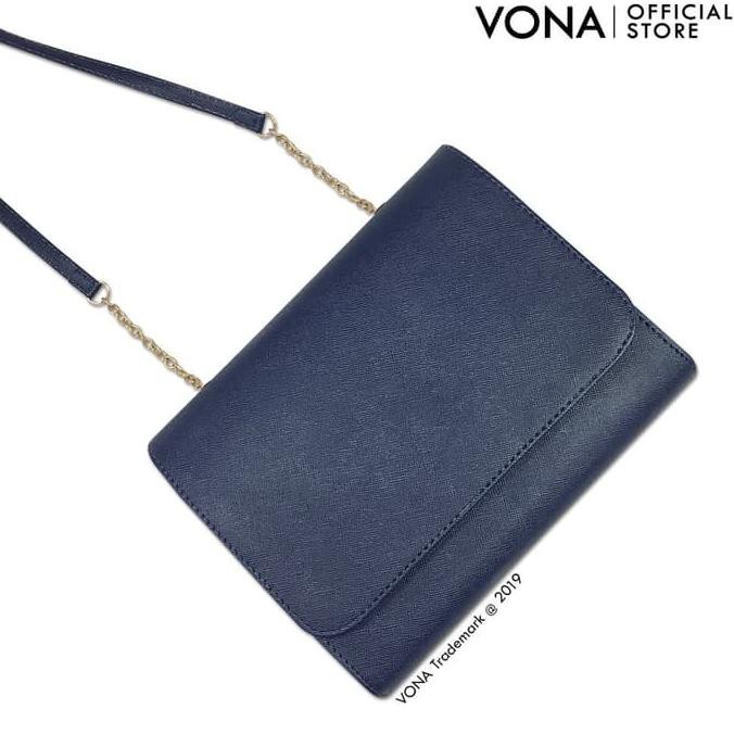 VONA Imogen - Tas Selempang Rantai Pesta Casual Clutch HNM (5 Warna) - Hitam