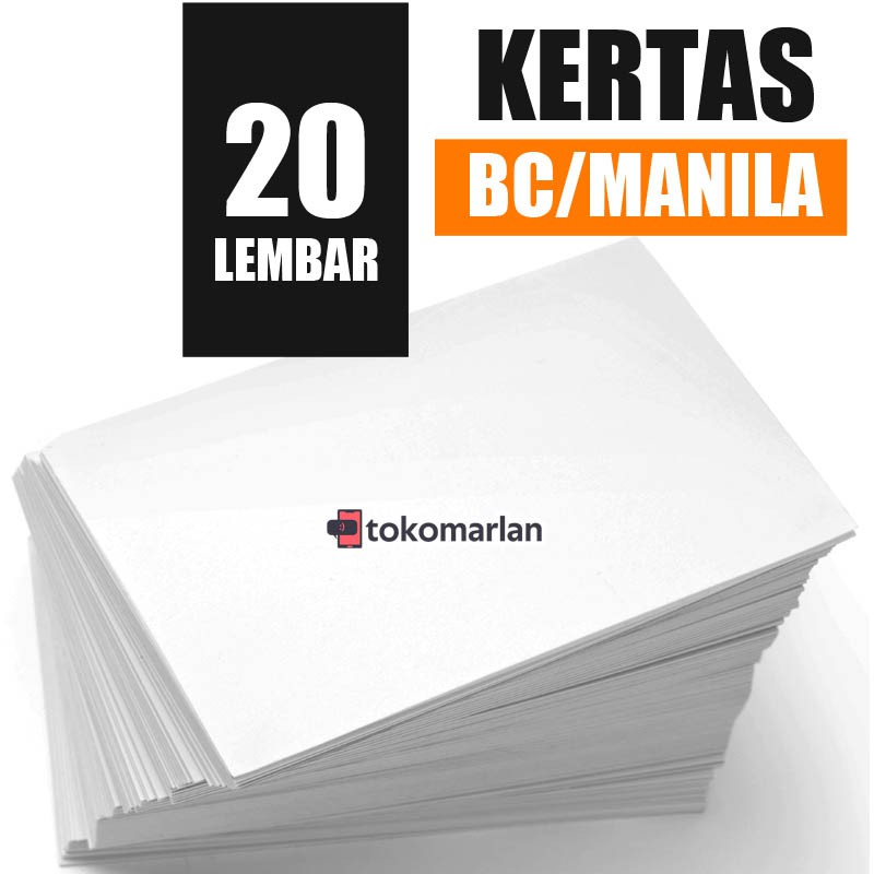 

Kertas BC TIK ( Brief Card ) / Manila 1 Pack Isi 20 Lembar F4 A4 Undangan Kartu Nama Sertifikat Poster 160 Gsm