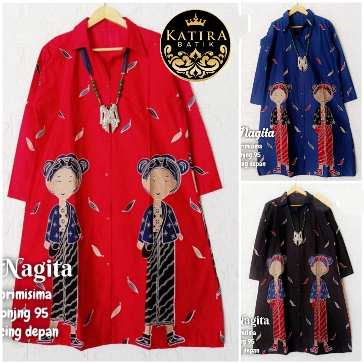 JUMBOXXXXL LD 114 TUNIK NAGITA MBOK JAMU GENDHONG KEMBAR BU TEDJO TUNIK BATIK  ASLI SOLO  SERAGAM KA