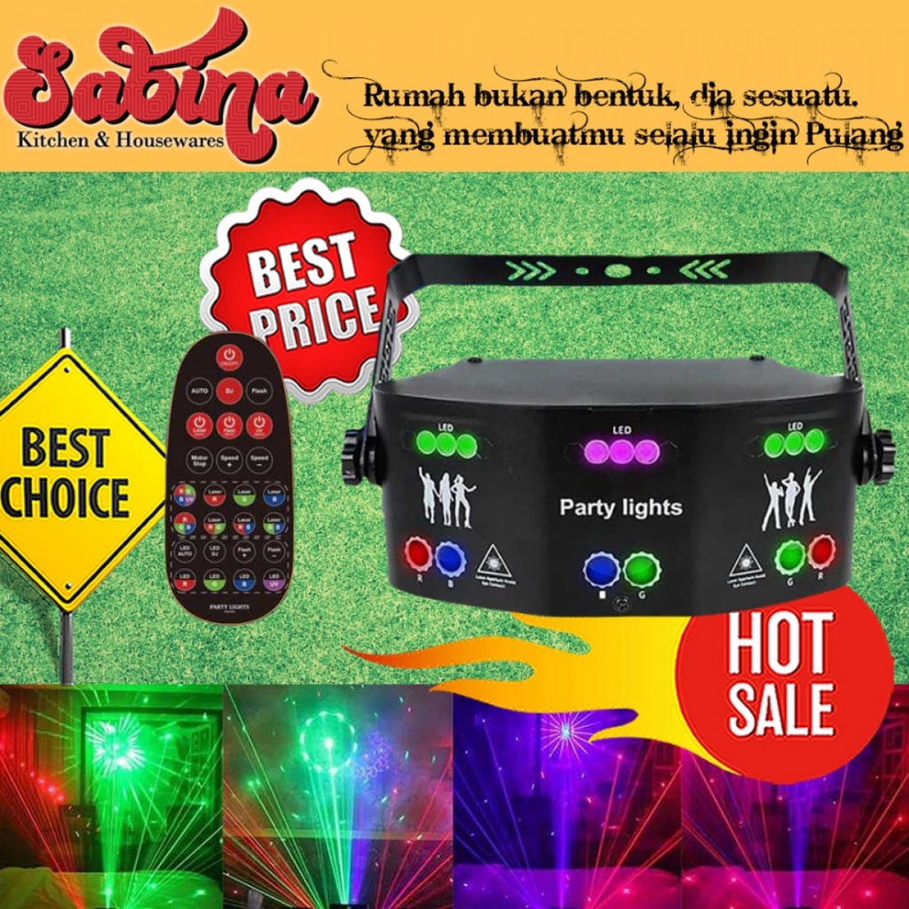 Lampu Sorot Laser Lighting Panggung Disco Beam RGB DMX Sensor Suara