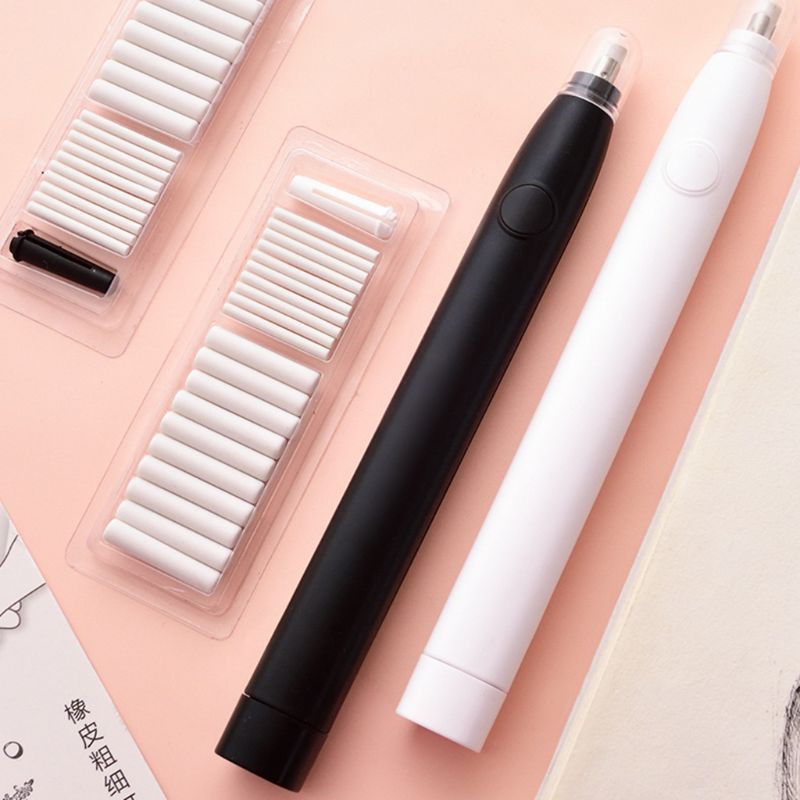 

Ongkir Gratis ya Kawaii Electric Pencil Eraser with 20pcs Refills for Kids Painting Sketch Drawing
