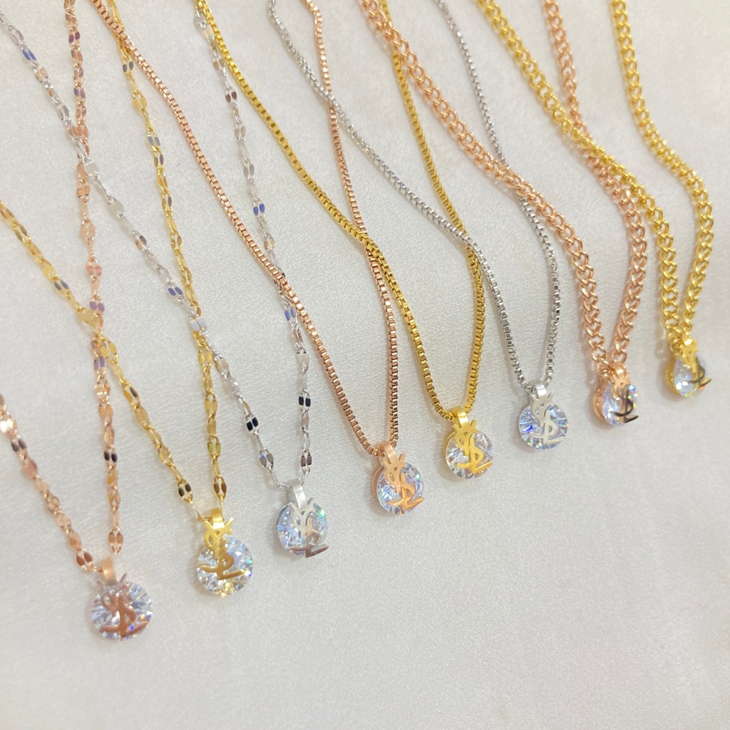 Kalung Wanita Titanium Liontin Anti Karat Simple Aksesoris Perhiasan