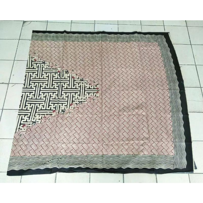 kain batik printing solo motif anyaman bambu
