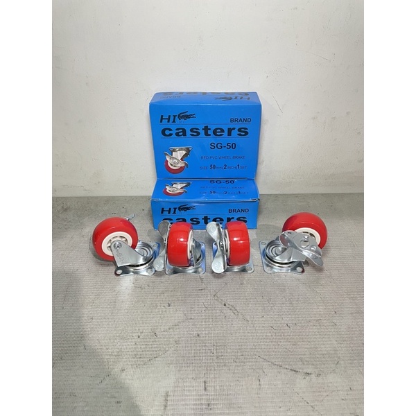 Roda caster 2 inch merah hitec / roda caster hidup merah / roda hidup nylon merah 2 inch / roda merah caster / roda lemari putar / roda troli putar / roda karet nylon merah / roda karet nilon merah / roda etalase / roda putar / rods gerobak