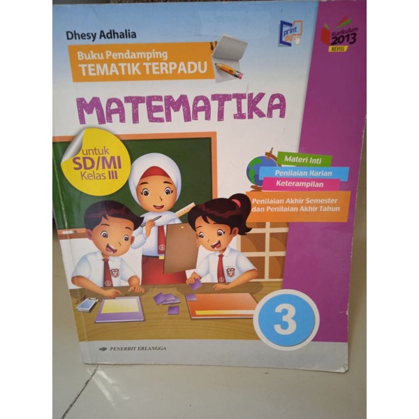 Buku bekas tematik terpadu Matematika kelas 3SD /MI erlangga
