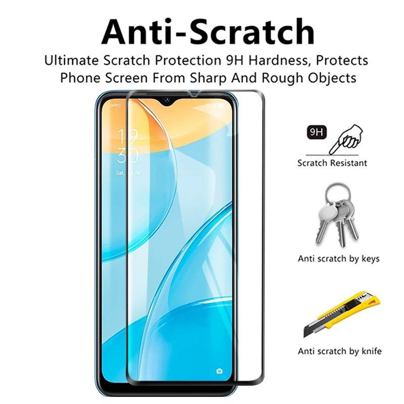 Tempered Glass OPPO A15s Terbaru Screen Protector Handphone FULL Layar