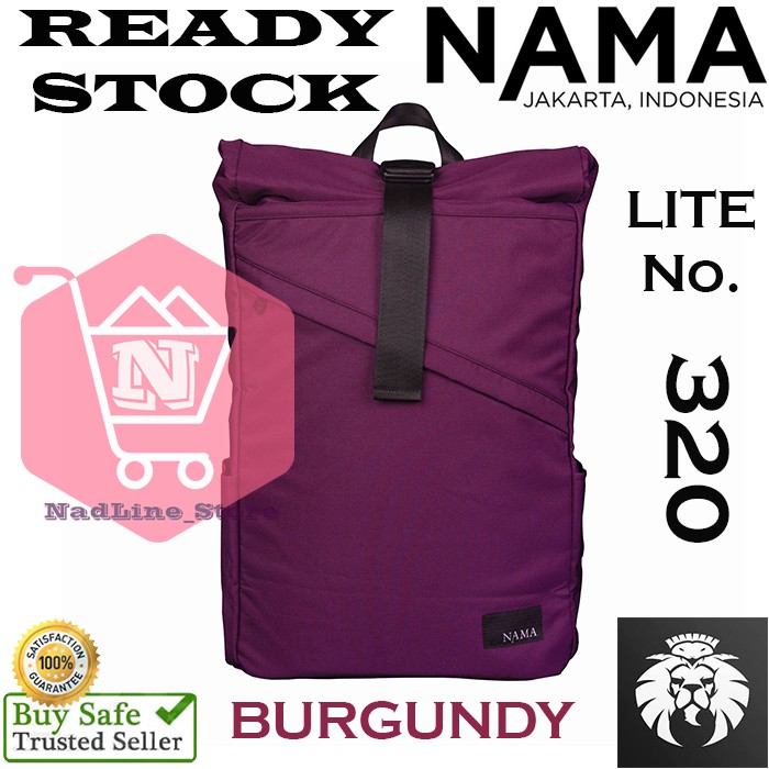 Back Pack By NAMA Studios Lite No. 320 ROLL TOP - TAS RANSEL ANTI AIR READY STOCK - BURGUNDY -