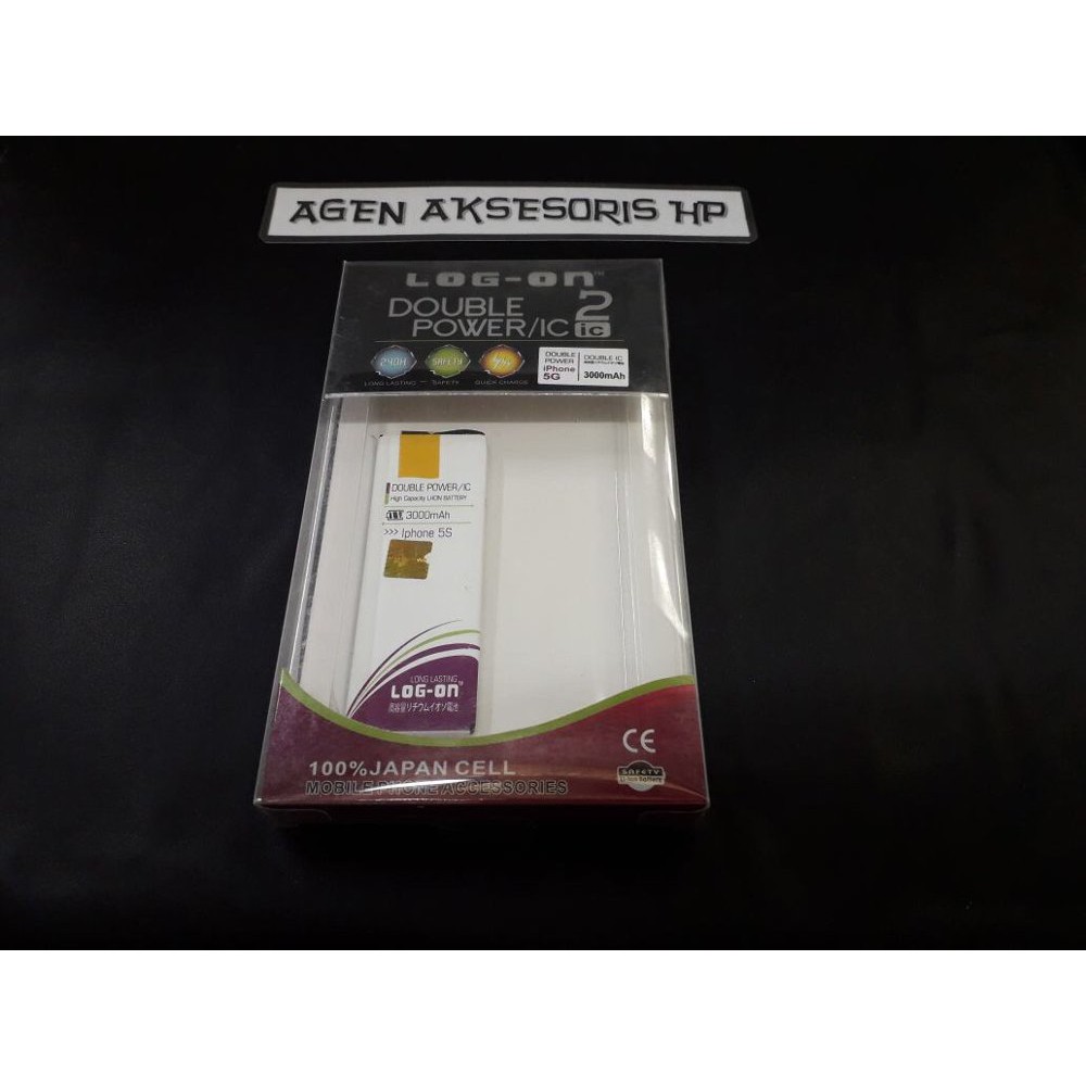 Baterai iPhone 5 iPhone 5S 4.0 inchi Batre LOG-ON Double Power IC Battery 3000mAh