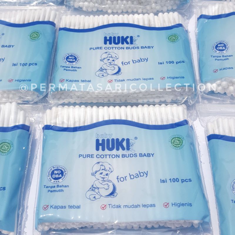 Cotton Buds Huki Baby / Korek Kuping Anak Bayi Perawatan Telinga Dewasa Best Quality 100pcs