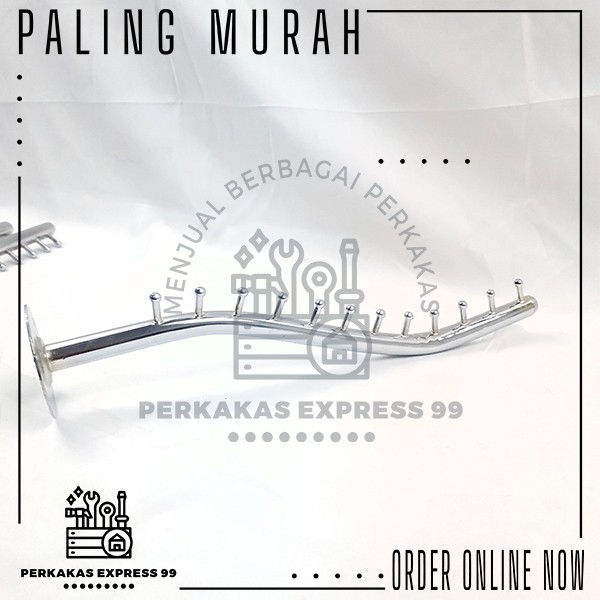 Hanger Suling Belalai / Gantungan Baju Model Paku Tembok, Paku 6, 9, dan 12 Besi Chrome Berkualitas