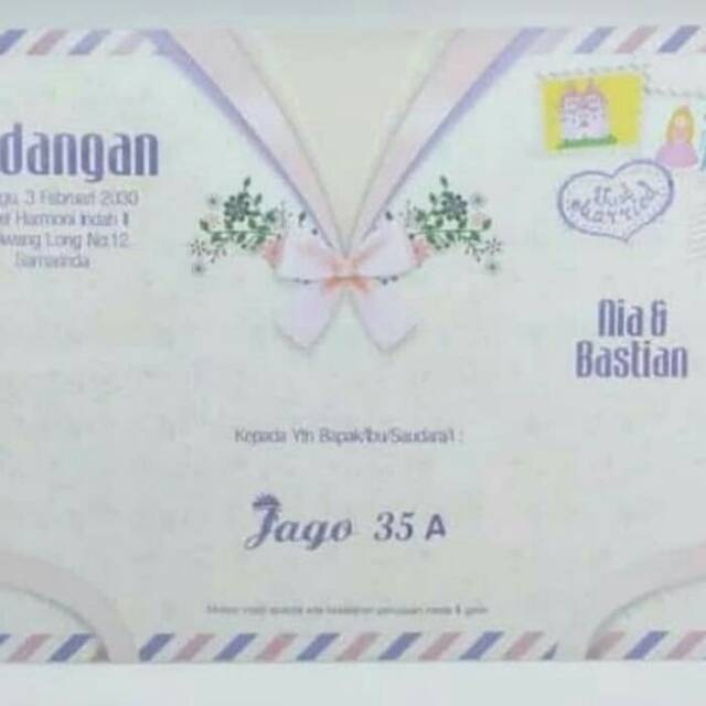 Blangko kartu undangan pernikahan Jago 35 A