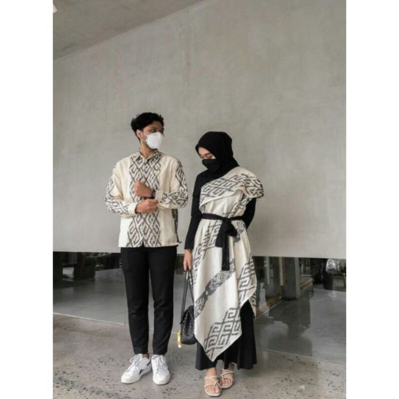 Baju Couple pasangan Set baju tenun Couple kondangan Couple set keluarga Batik tenun couple Baju pre