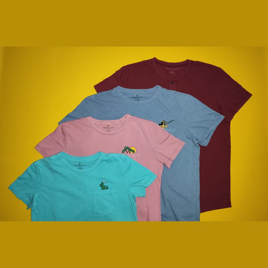 American Eagle Embroidered Pocket Tee Original (Kaos American Eagle Bordir)