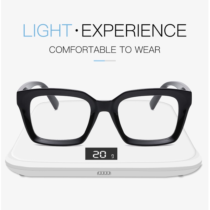 (YUZHU) Oversized Square Frame Candy Colro Lensa HD Kacamata Anti Blue Light Untuk Wanita