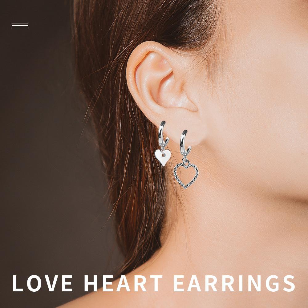 Lily Asimetri Cinta Hati Anting Fashion Aksesoris Pesta Pernikahan Drop Earrings