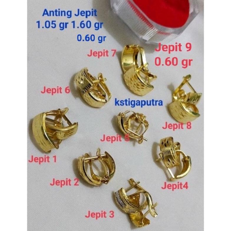 Anting Jepit Perak 925 Lapis Emas 24K