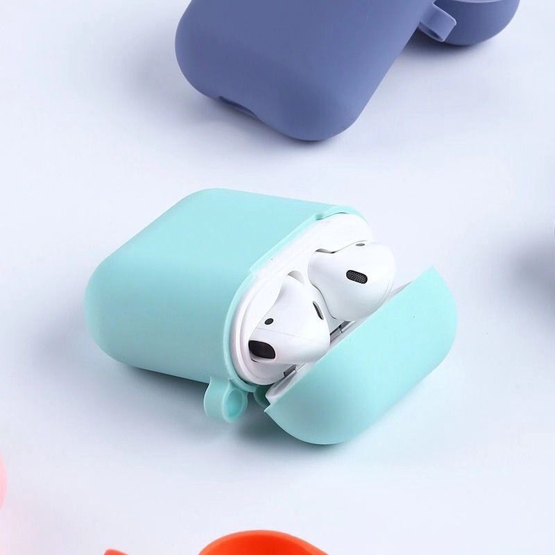 Soft Case Silikon Pelindung TWS AirPods 1 &amp; 2 (inpods 12 (i12) bisa tetapi tidak full)  + carabiner