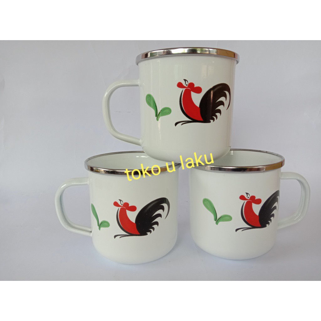 MUG CANGKIR ENAMEL CANGKIR AYAM JAGO CANGKIR MINUM LUCU MUG CANGKIR ENAMEL CANGKIR AYAM JAGO CANGKIR MINUM LUCU