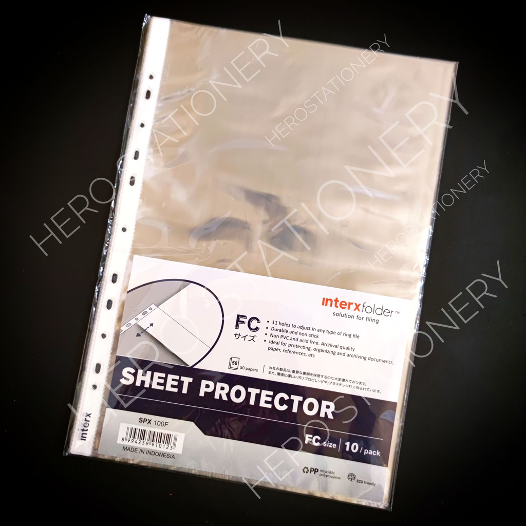 

Sheet protector sampul plastik pelindung file dokumen interxfolder F4 bening SPX-100F
