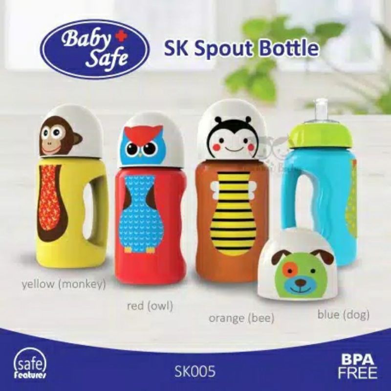 Babysafe bottle silicon spout 300ml SK005 (botol minum silikon spout anak)