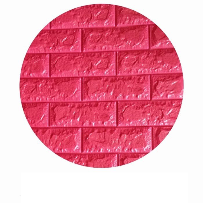 WALLPAPER 3D BRICK FOAM PINK FANTA WALLPAPER DINDING BATU BATA