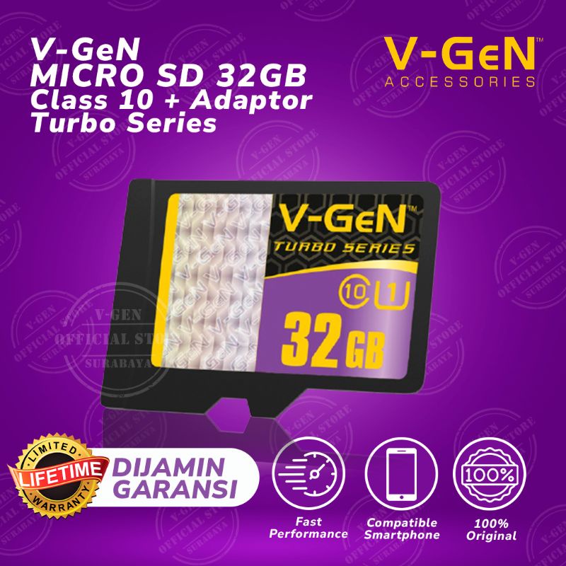 Micro SD VGEN 32GB Clas 10 / Turbo Adaptor