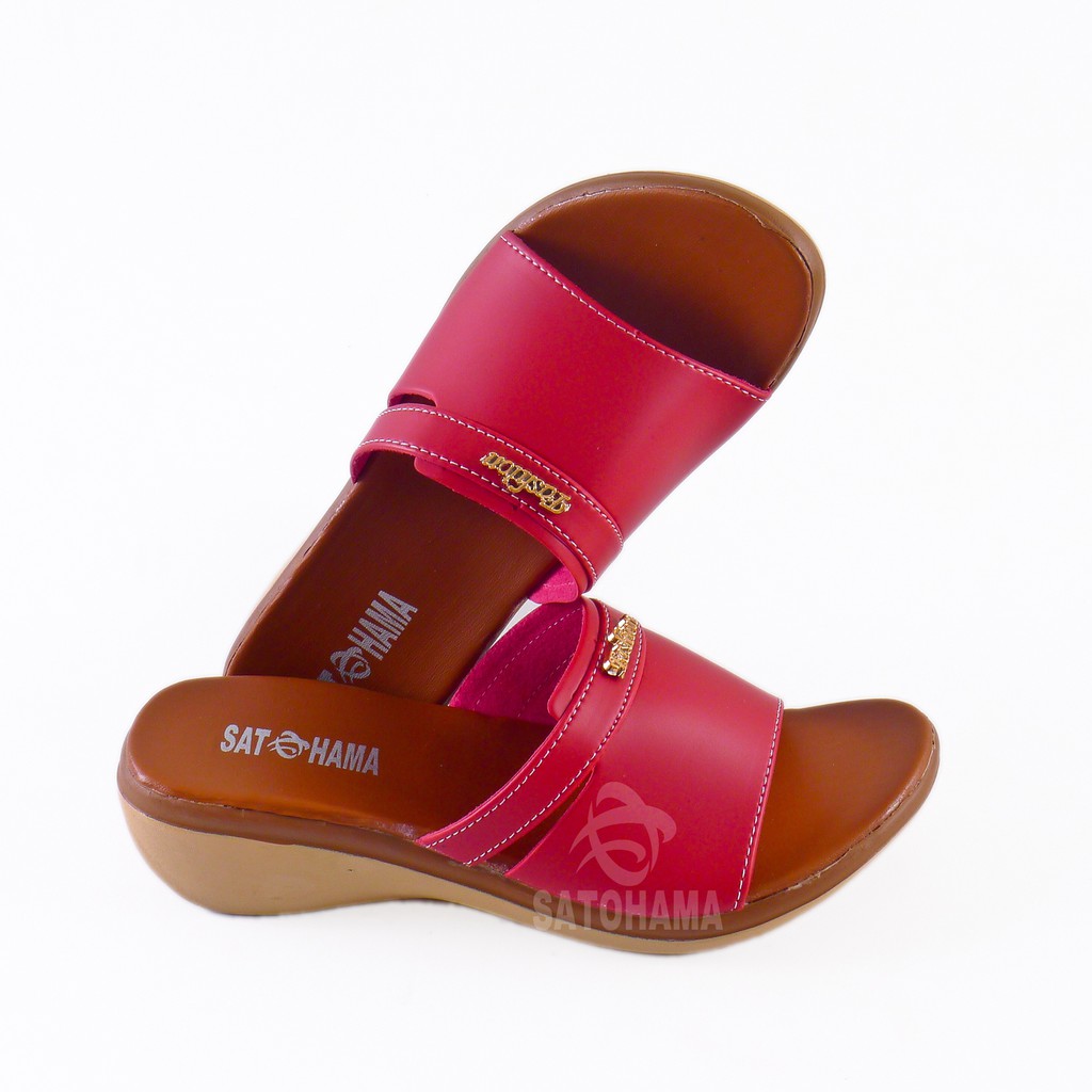 Satoham Sandal Wanita Sandal Fashion Sandal Cewek Santai Sandal Casual Sandal Kokop Sandal Merah