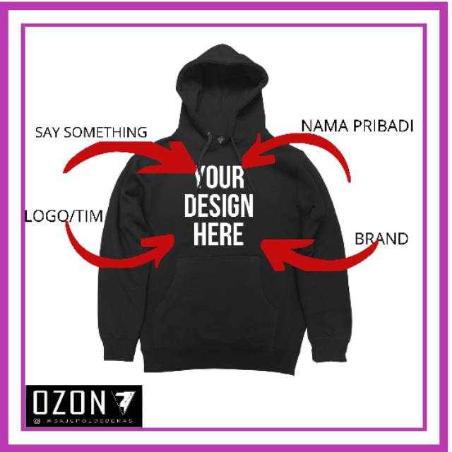 Sweater jaket polos hoodie jumper custome desain suka2 kata2