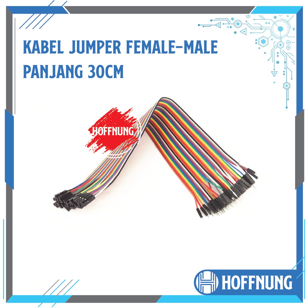 Kabel Jumper 30m Kabel Pelangi Arduino Male to Female 30cm