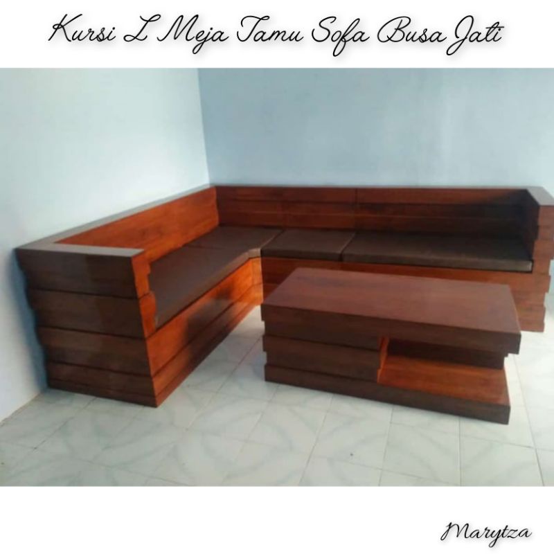 Kursi Sofa Busa Meja Tamu Jati Minimalis box