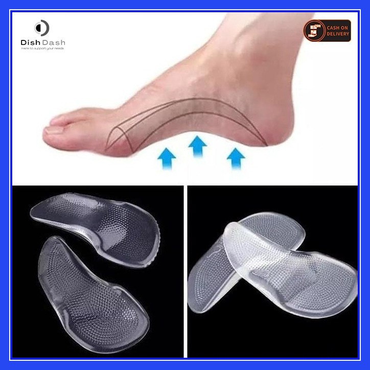 [BAYAR DI TEMPAT] 1 Pasang Insole Silicone Gel Untuk Kaki Flat Foot Corrector Support Silicone Gel / Insole Orthotic Flat Foot