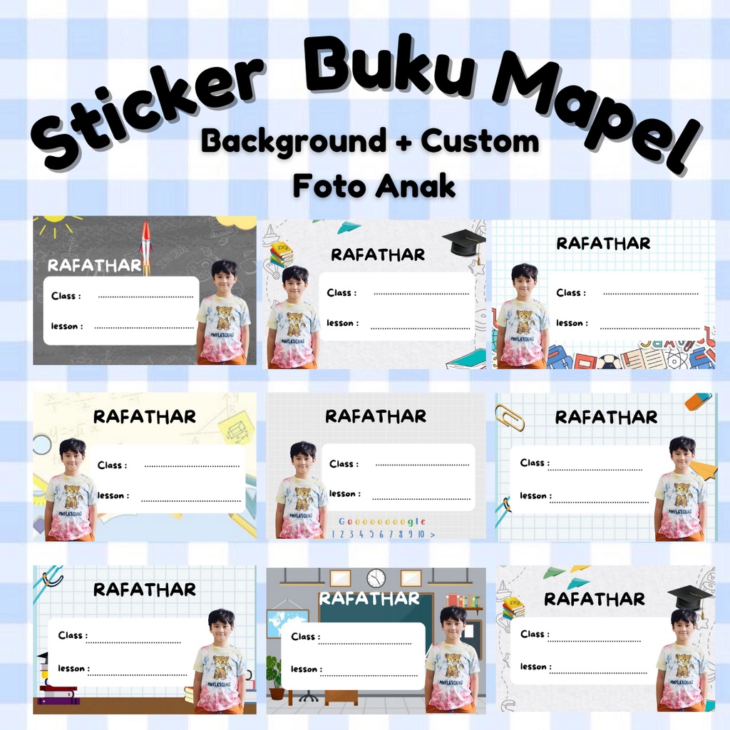 

Stiker Nama Mapel custom foto anak / sticker buku pelajaran / stiker nama kelas sekolah - richpostr