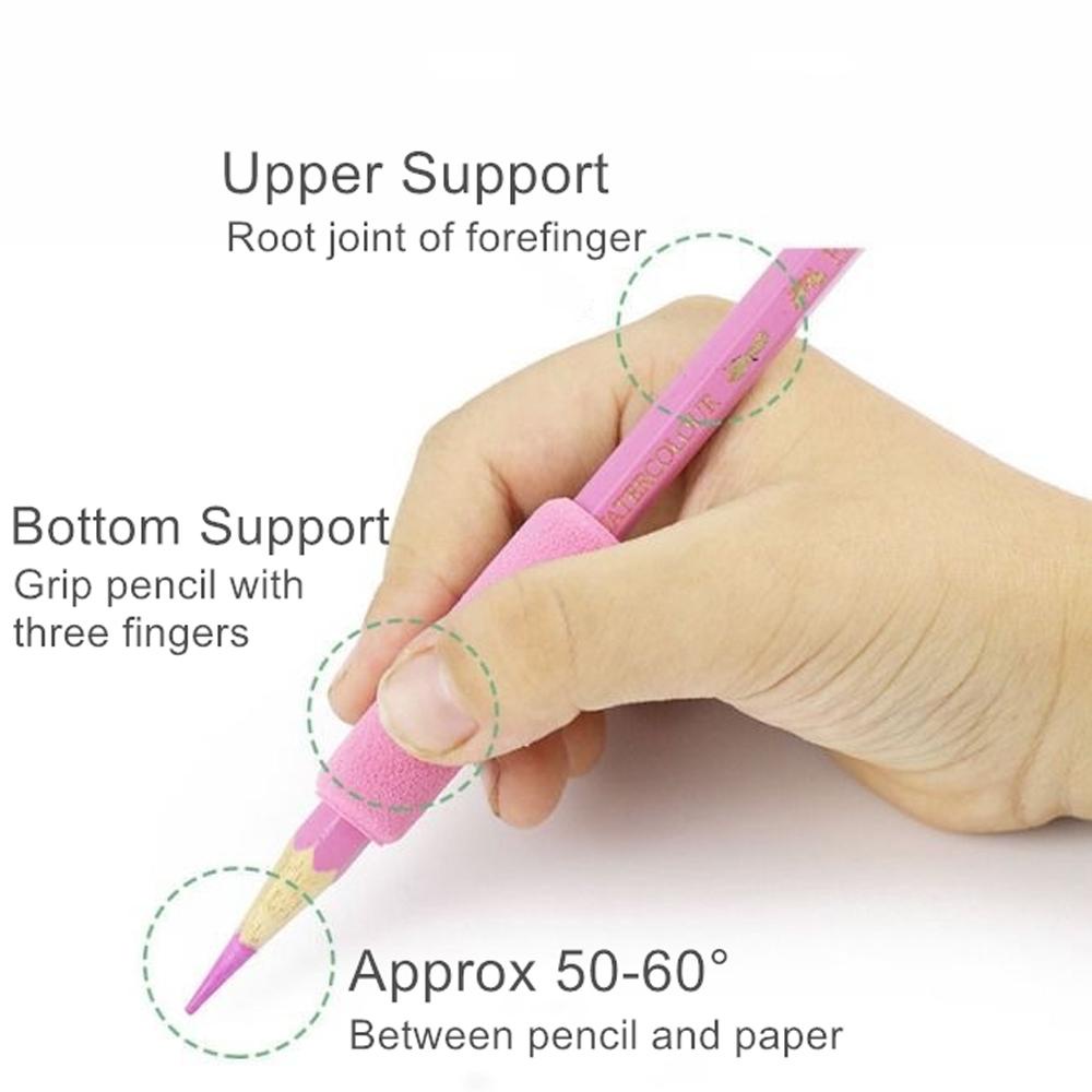 Lanfy Pencil Grips Alat Tulis Sekolah Aneka Warna Pencil Gripper 10Pcs Alat Bantu Tulis 1.5-inci Tempat Pensil