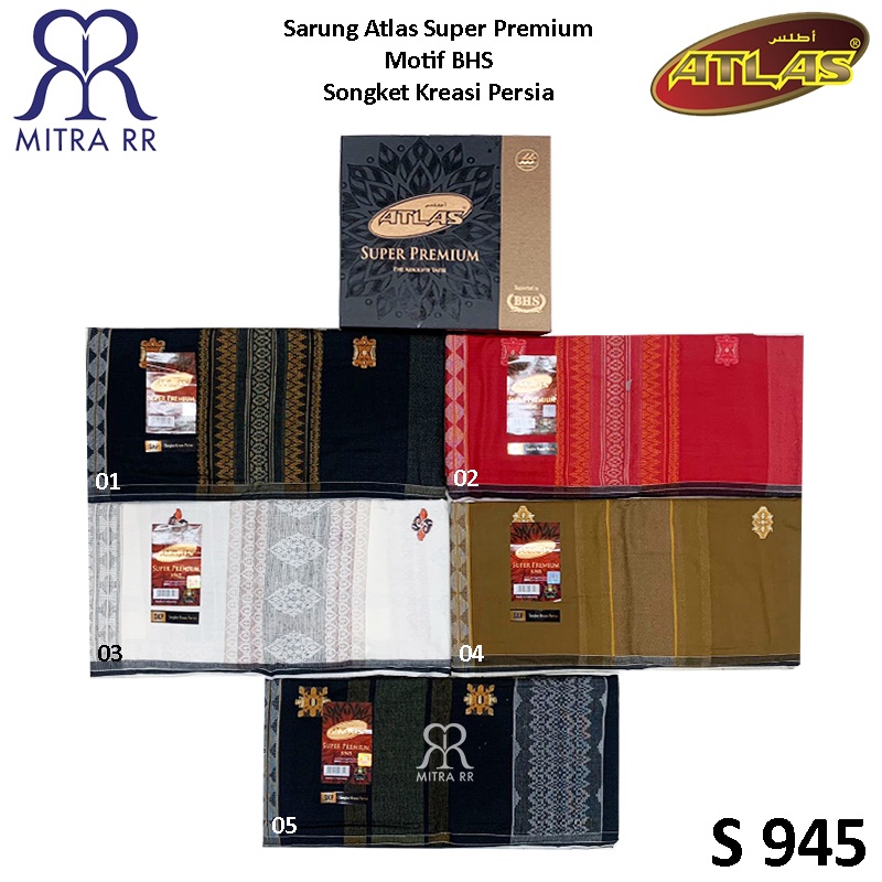 Sarung Atlas Super Premium Songket Kreasi Persia Motif BHS Sarung Tenun Dewasa By BHS S 945 S 970