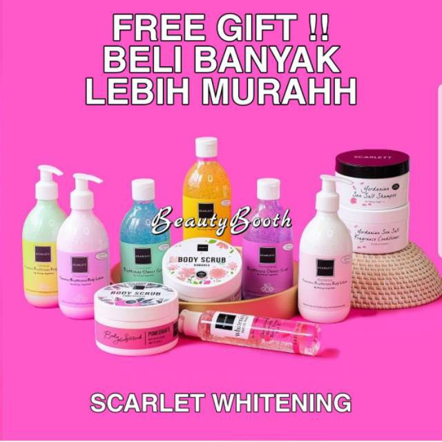 SCARLET WHITENING by Felicia Angelista SCARLETT Body Lotion Jolly Romansa Charming Shower Body Scrub Brightly Acne Serum Cream Toner