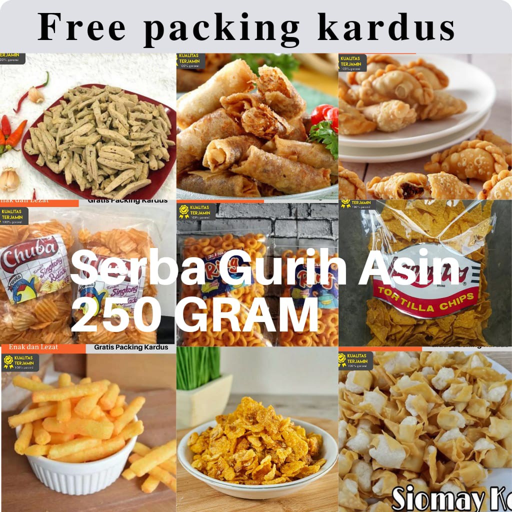 

TERMURAH snack kiloan makanan ringan serba asin dan gurih 250 gram jajanan jadul zaman now
