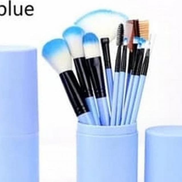 make up brush 12 set in tube/ kuas rias make up 12 set