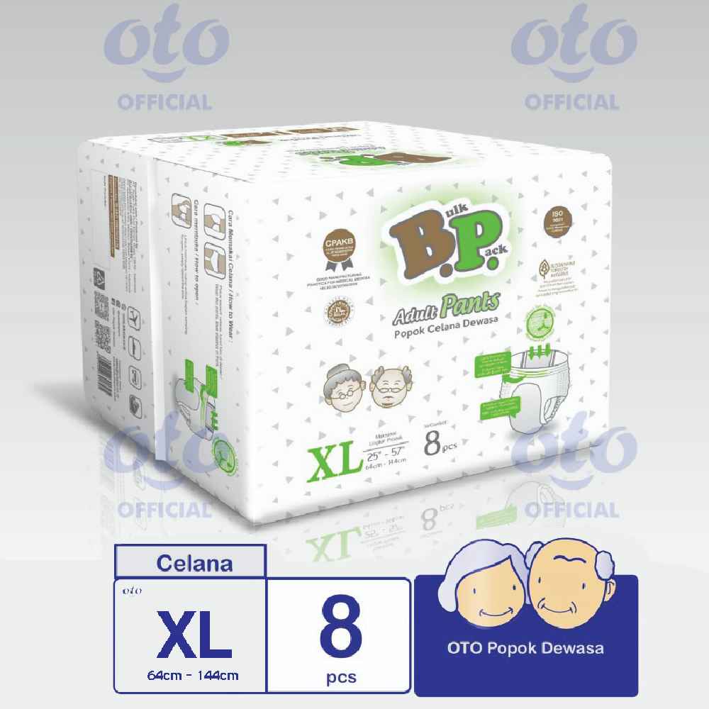 celana - pants, popok, popok dewasa,  RAK - BP Diapers Adult Pants / Popok Dewasa mdl Celana XL isi 8 pcs