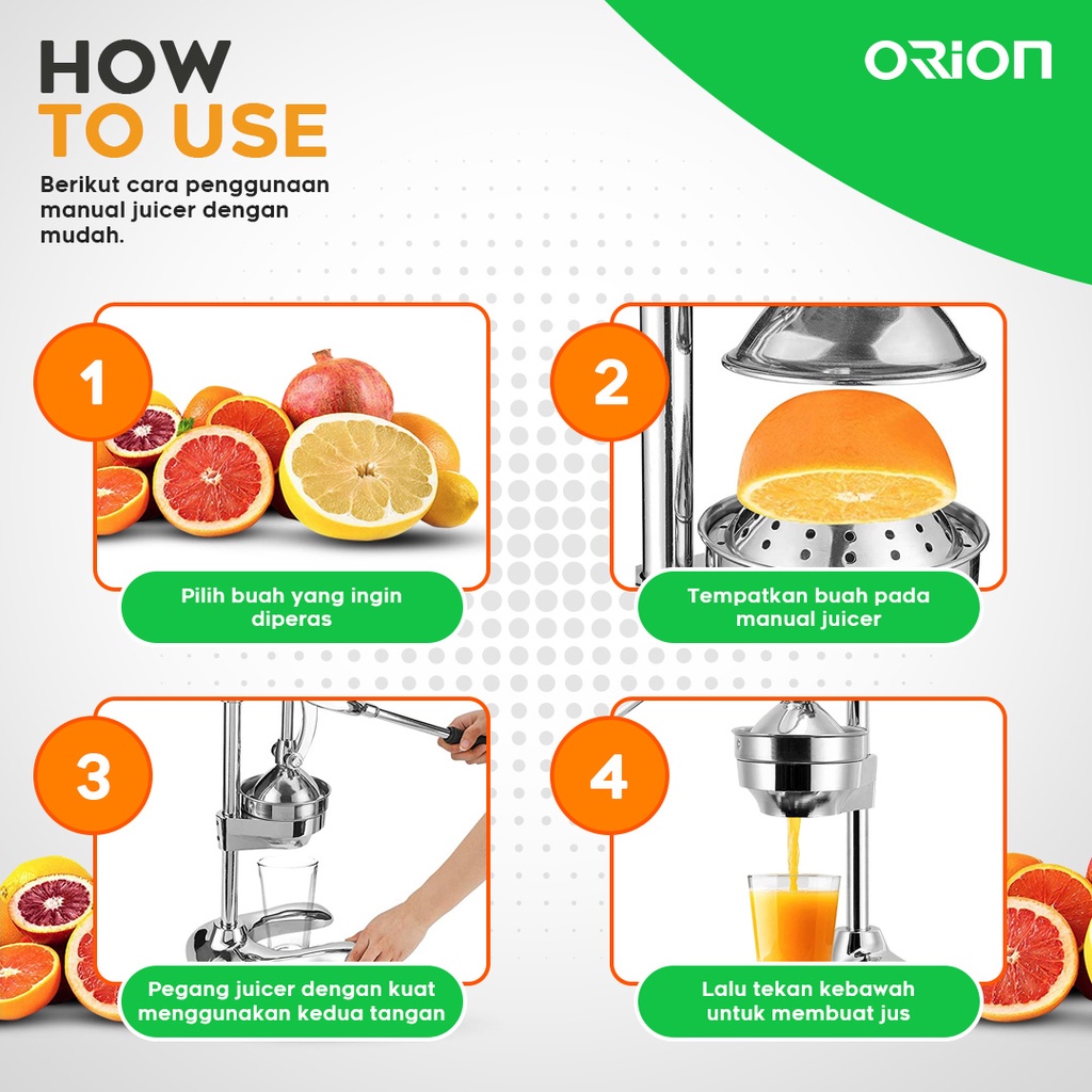 Orange Juicer/ Alat Peras/ Press Jeruk - Orion MJ1458