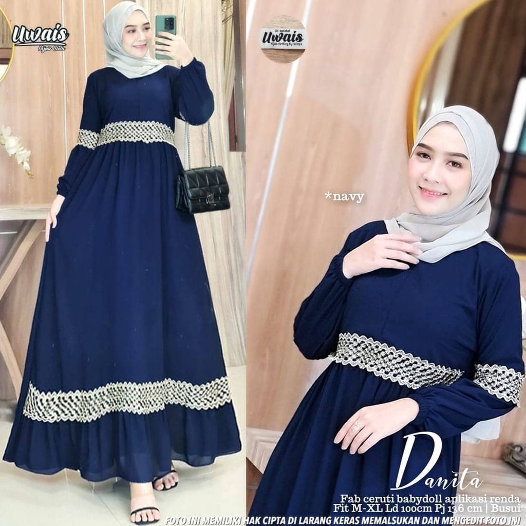 Baju Pesta Wanita Muslim Gamis Busui Jumbo Danita Maxy Fashion Wanita Kekinian Outfit Kondangan Terbaru Dress Remaja