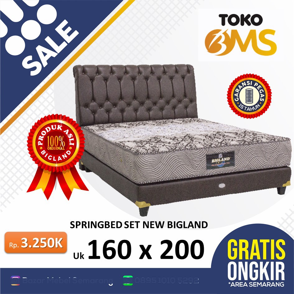 PROMO Springbed Set New Bigland ukuran 160x200 Toko Bms Murah LEBIH AWET