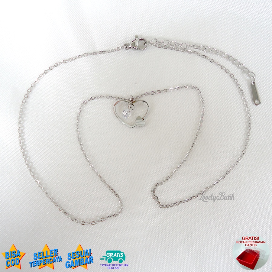 Lovelybutik - Kalung Wanita Korea Terbaru NIt4 Kalung Titanium Asli Anti Karat Bonus Kotak Perhiasan