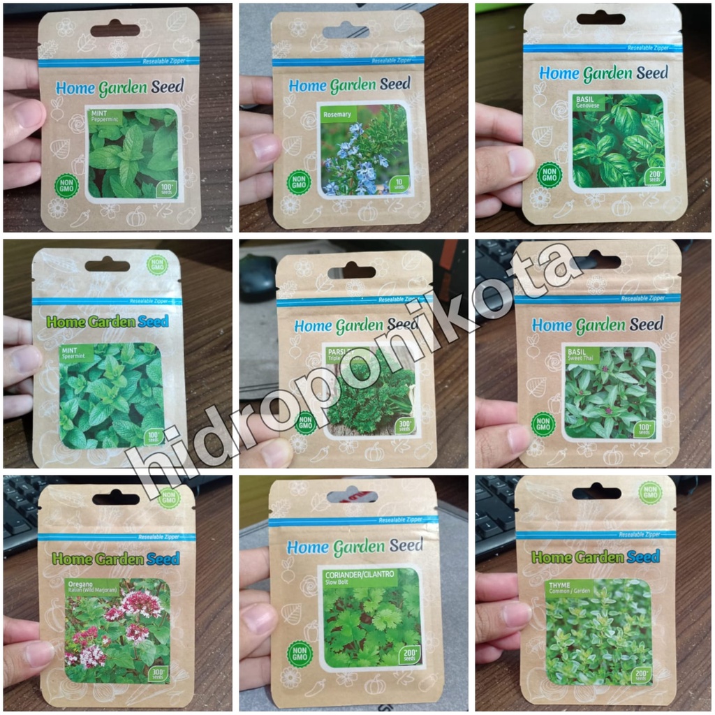 HGS - Aneka Herbal hgs- benih oregano - benih parsley - benih seledri batang - benih daun mint - benih daun ketumbar - benih thyme - benih arugula - benih rosemary - benih basil