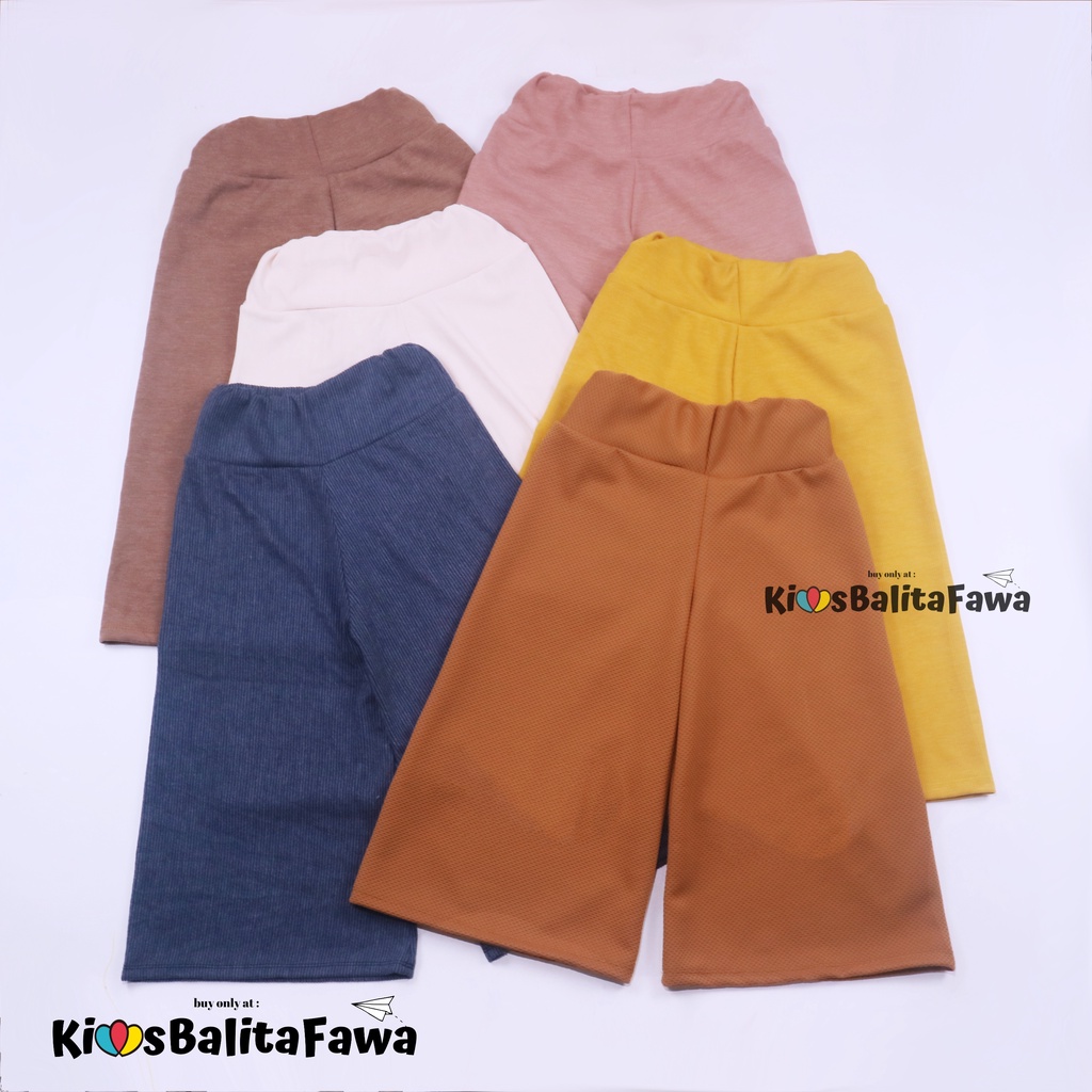 Kulot Polos uk 1-15 Tahun / Celana 3per4 Anak Perempuan Skirt Pendek Pants Murah Kulot Bawahan Polos babycinnamon