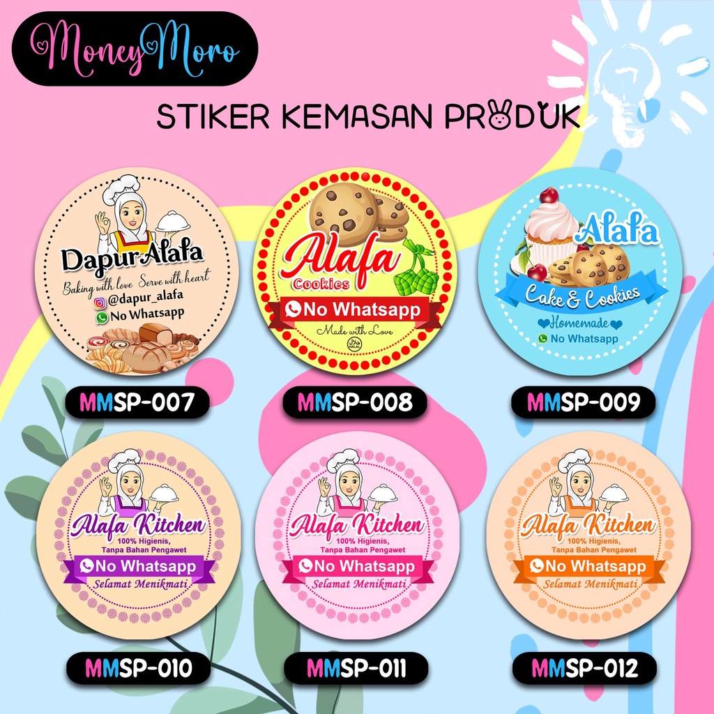 

MoneyMoro Stiker Toples Merk Kue Kering / Stiker Produk 007-012