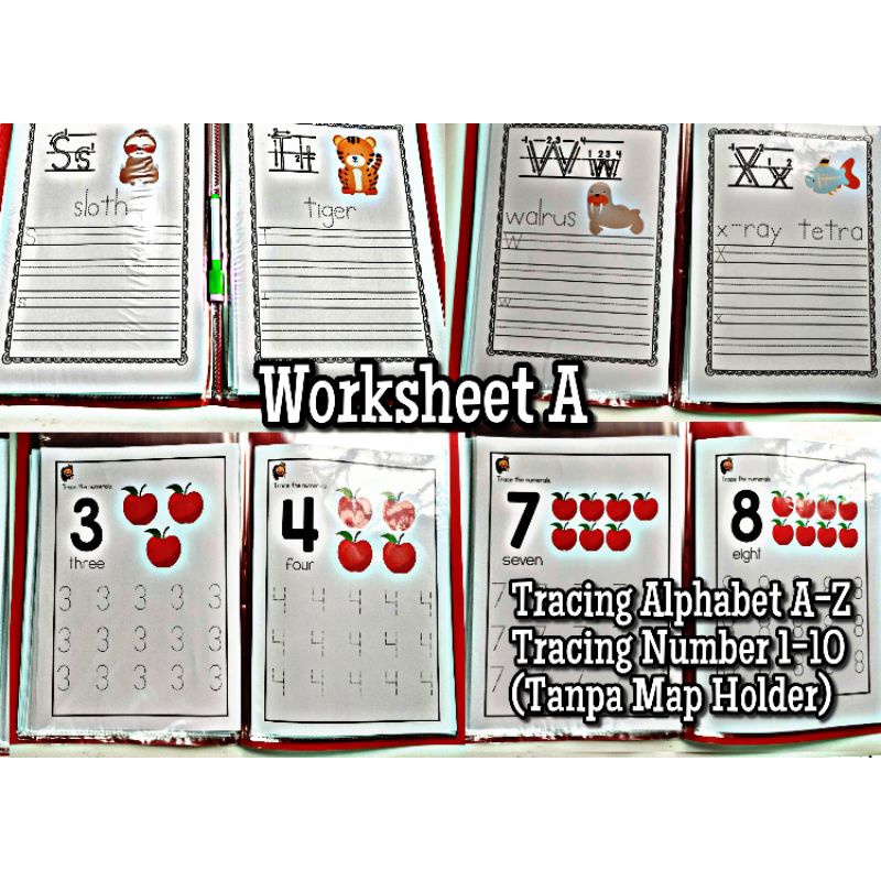 

Worksheet Alphabet & Number Untuk Anak Paud/Worksheet Belajar Set