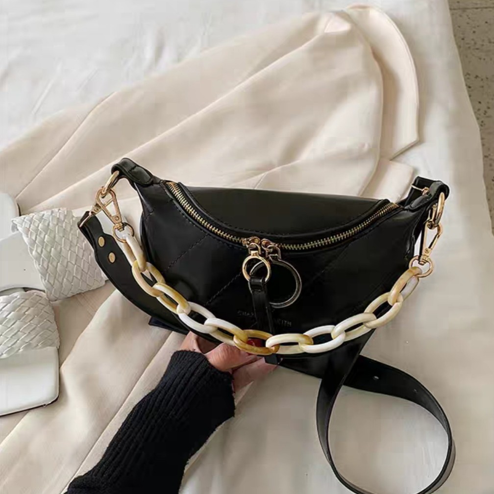 BJ15305 - BLACK/KHAKI/PURPLE/WHITE/YELLOW - TAS SLEMPANG PINGGANG WAISTBAG SLING BAG TAS WANITA FASHION IMPORT MODIS ELEGAN TERMURAH TERLARIS TERBARU BAGSTORE JAKARTA TAS BATAM GT1046 CR7286 LT1213 JT34510 ELJ5305