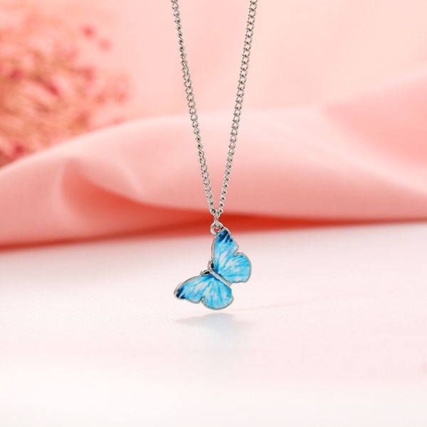 Kalung Wanita Murah Motif Kupu-Kupu / Kalung Rantai Liontin Korea / Butterfly Necklace / TV-30